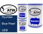 Preview: Hyundai, Blue Pearl, UEB: 500ml Lackdose + 500ml Klarlack + 250ml Härter - Set, von ATW Autoteile West.